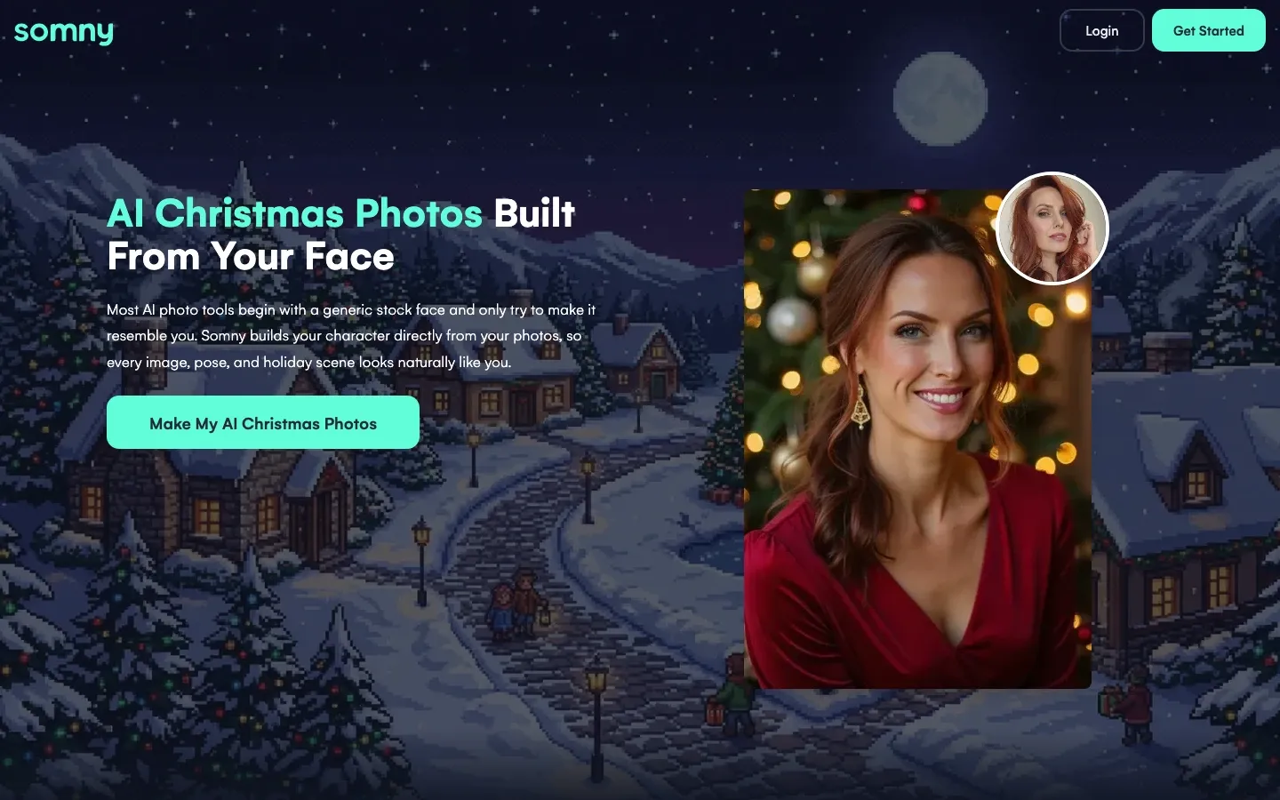 The Christmas page as published, at desktop width.